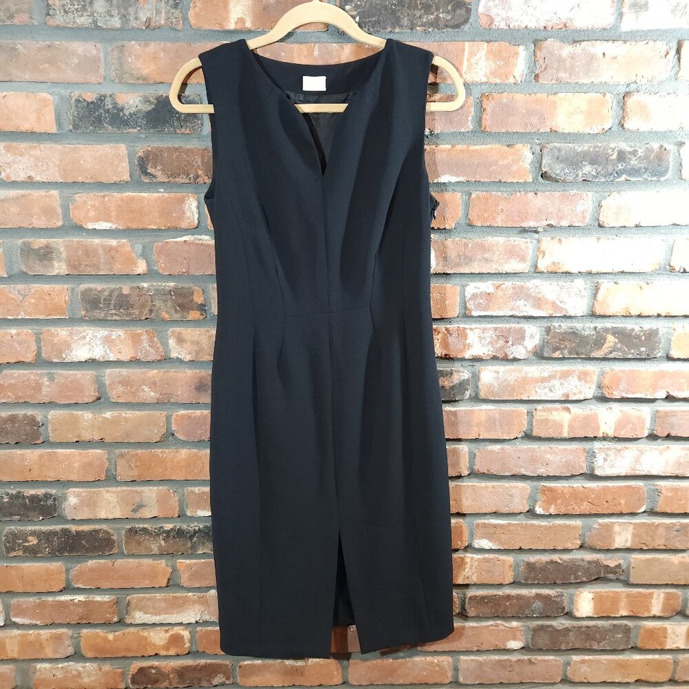 Agnona Made in Italy Black Wool Blend Sleeveless Sheath Dress Women's 42 / US 6